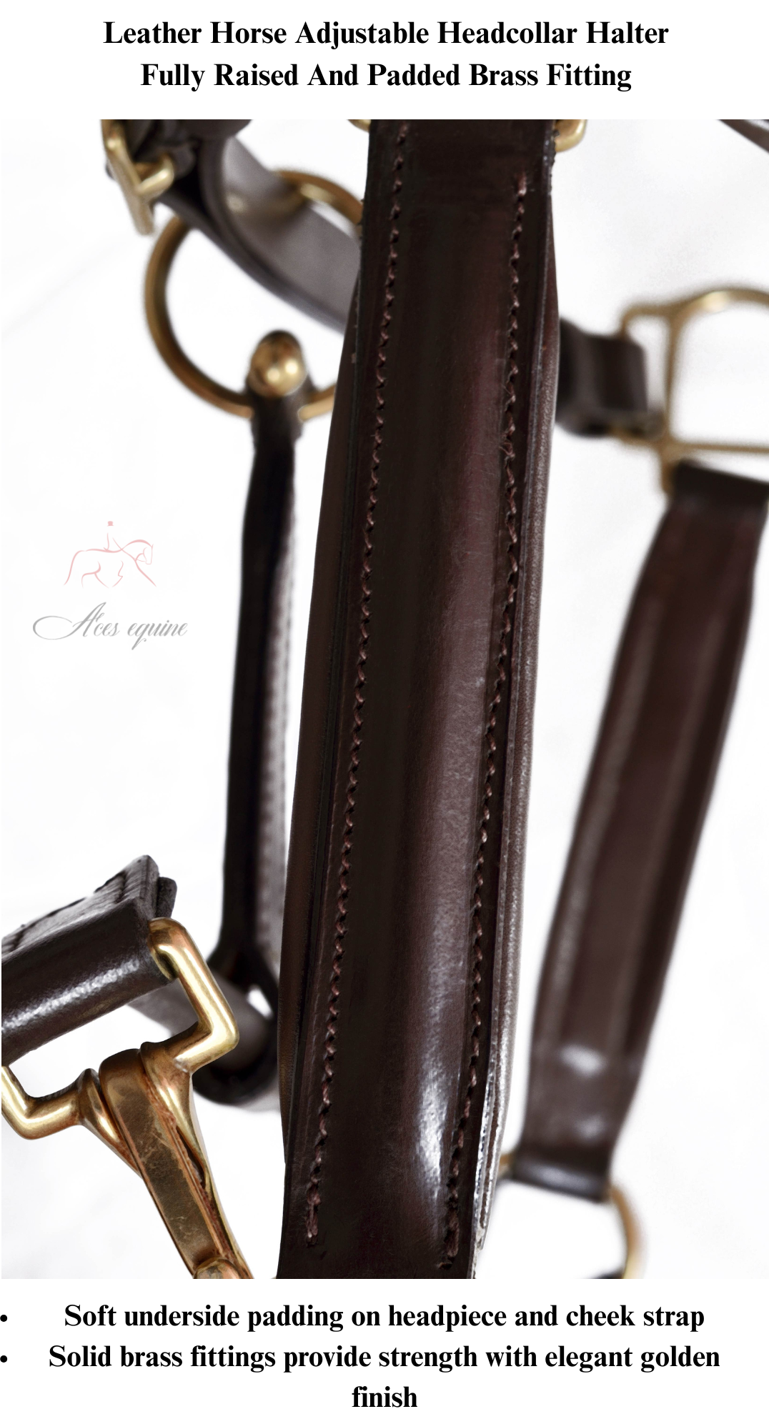 Aces_Equine_LEATHER_HORSE_ADJUSTABLE_HEADCOLLAR_HALTER_FULLY_RAISED_AND_PADDED_BRASS_FITTING_BROWN_3
