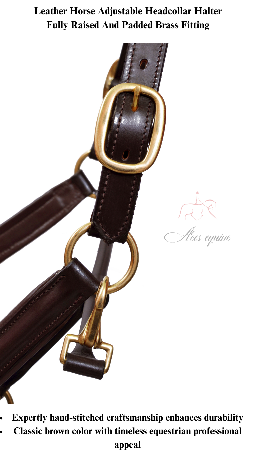 Aces_Equine_LEATHER_HORSE_ADJUSTABLE_HEADCOLLAR_HALTER_FULLY_RAISED_AND_PADDED_BRASS_FITTING_BROWN_3