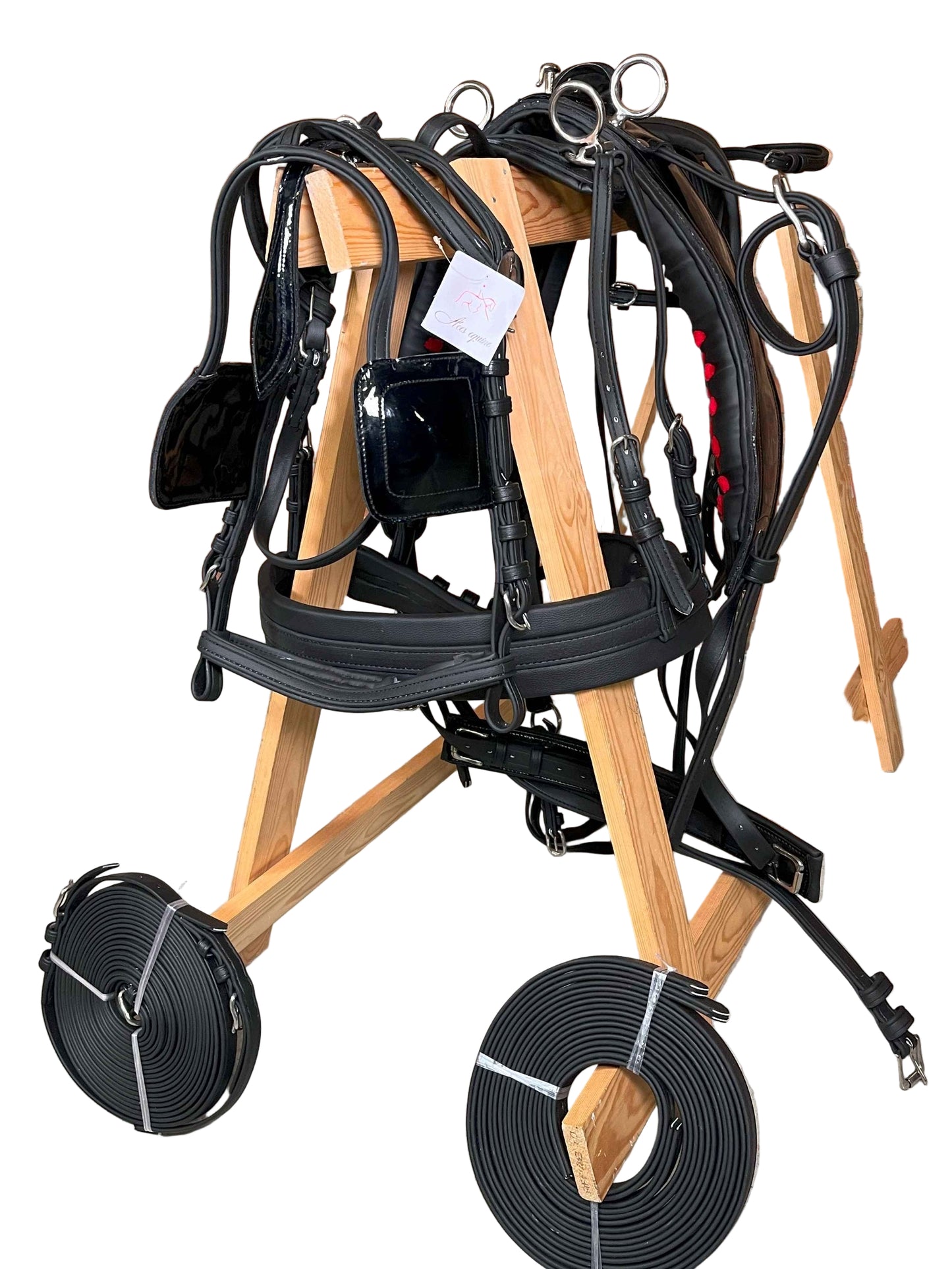 Bio thane tie down horse driving harness black 