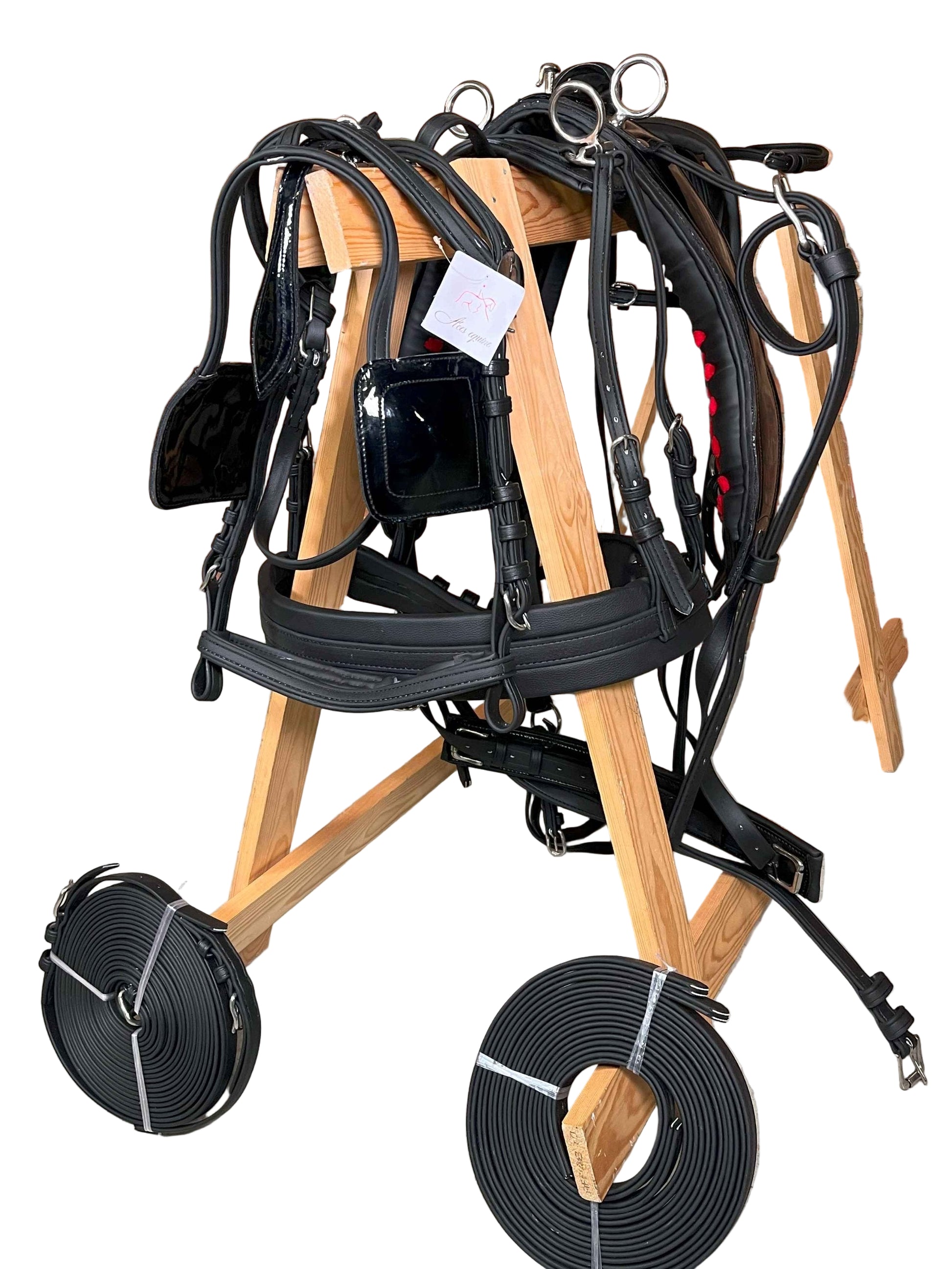 Bio thane tie down horse driving harness black 