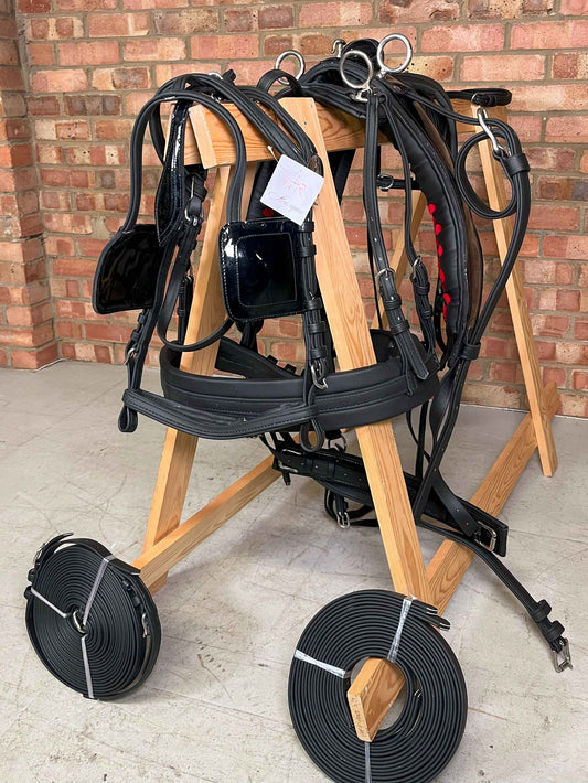 Bio thane tie down horse driving harness black 
