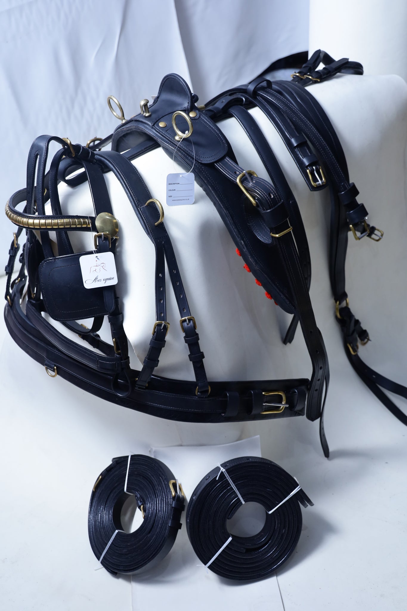 Black Leather Original Gig Harness size Full Cob and Pony