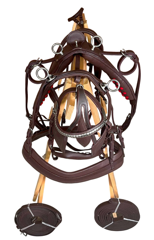 Brown Leather Driving Tie down harness 