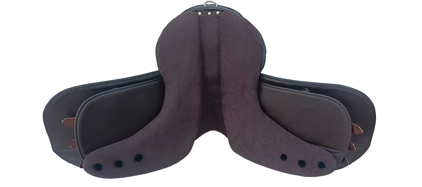 Synthetic Leather Treeless Saddle Lightweight All Purpose Riding Saddle Brown
