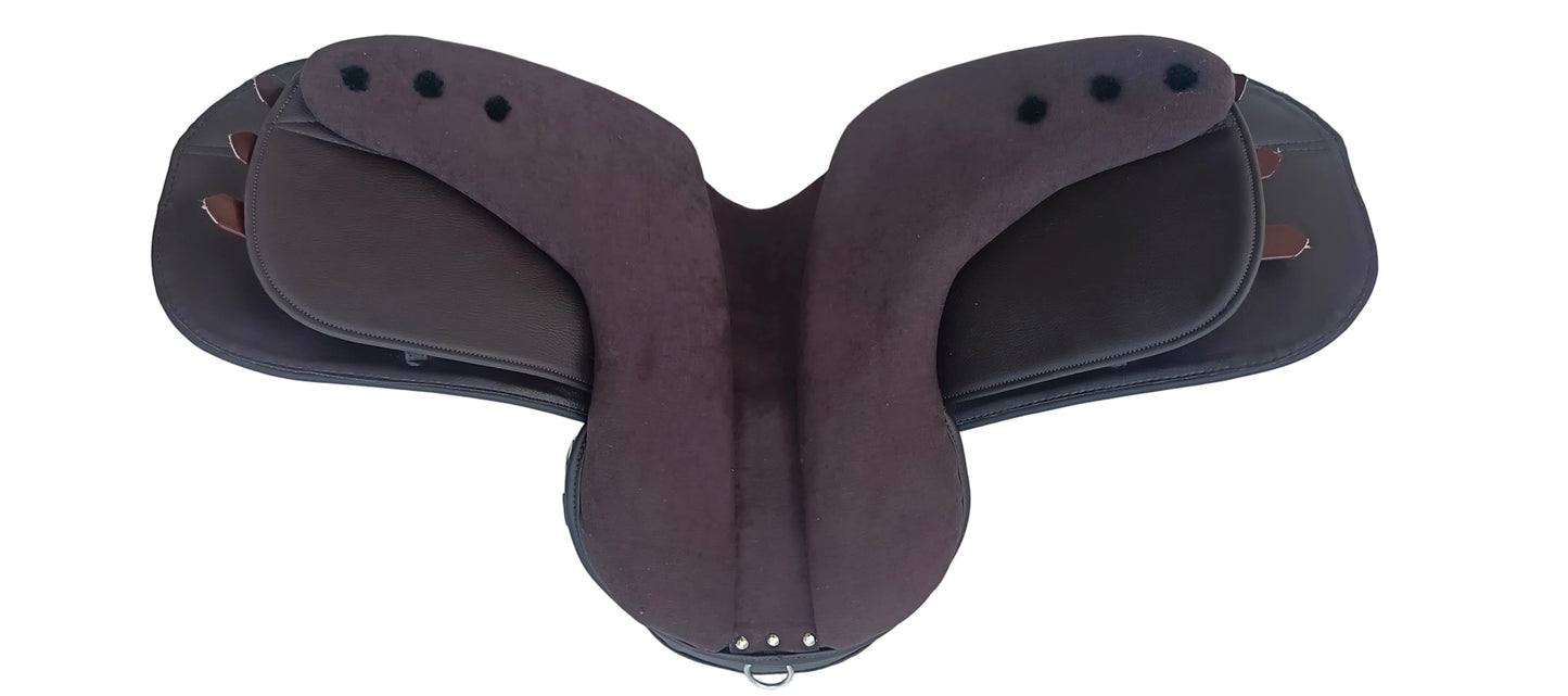 Synthetic Leather Treeless Saddle Lightweight All Purpose Riding Saddle Brown