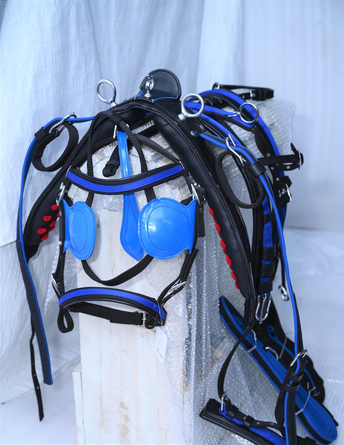 Nylon Driving Harness Blue and Black Deluxe
