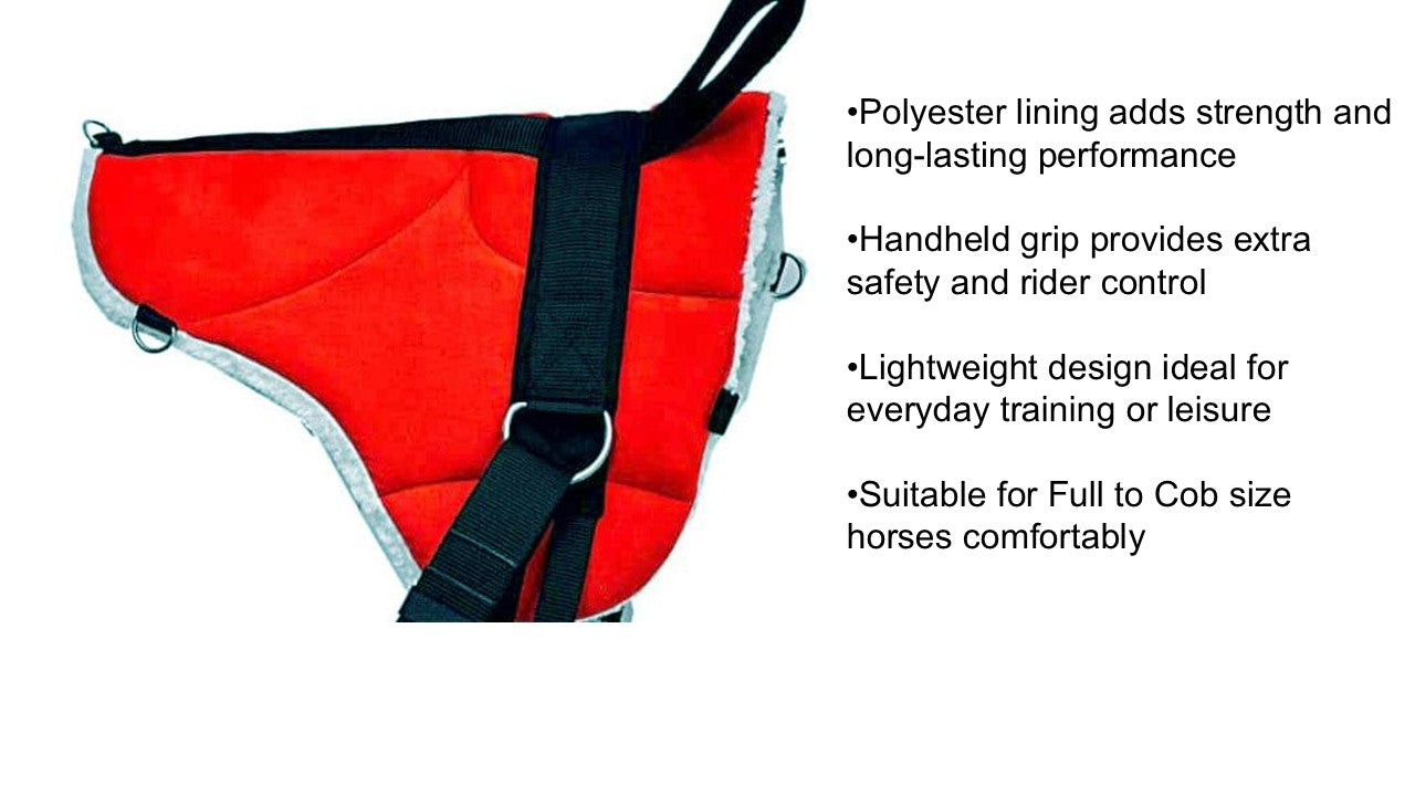 Exclusive Bareback Saddle Pad with Free Stirrups And Girth Anti Slip Micro Suede Adjustable Fit Pony Size Red Colour