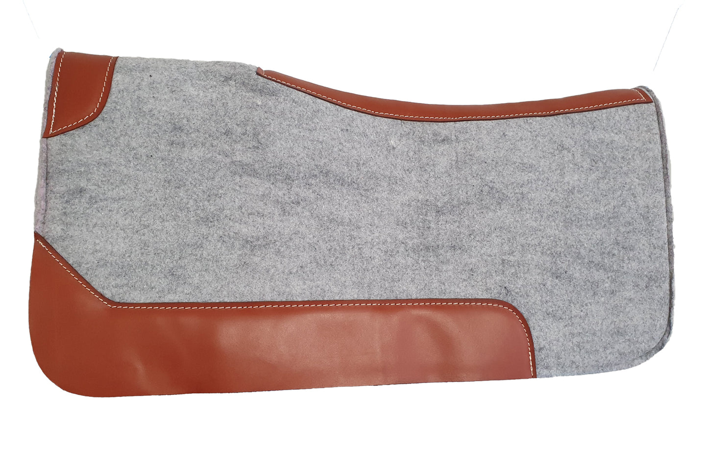Western Felt Saddle Pad Grey and Brown 100% Wool Fits Full cob and pony