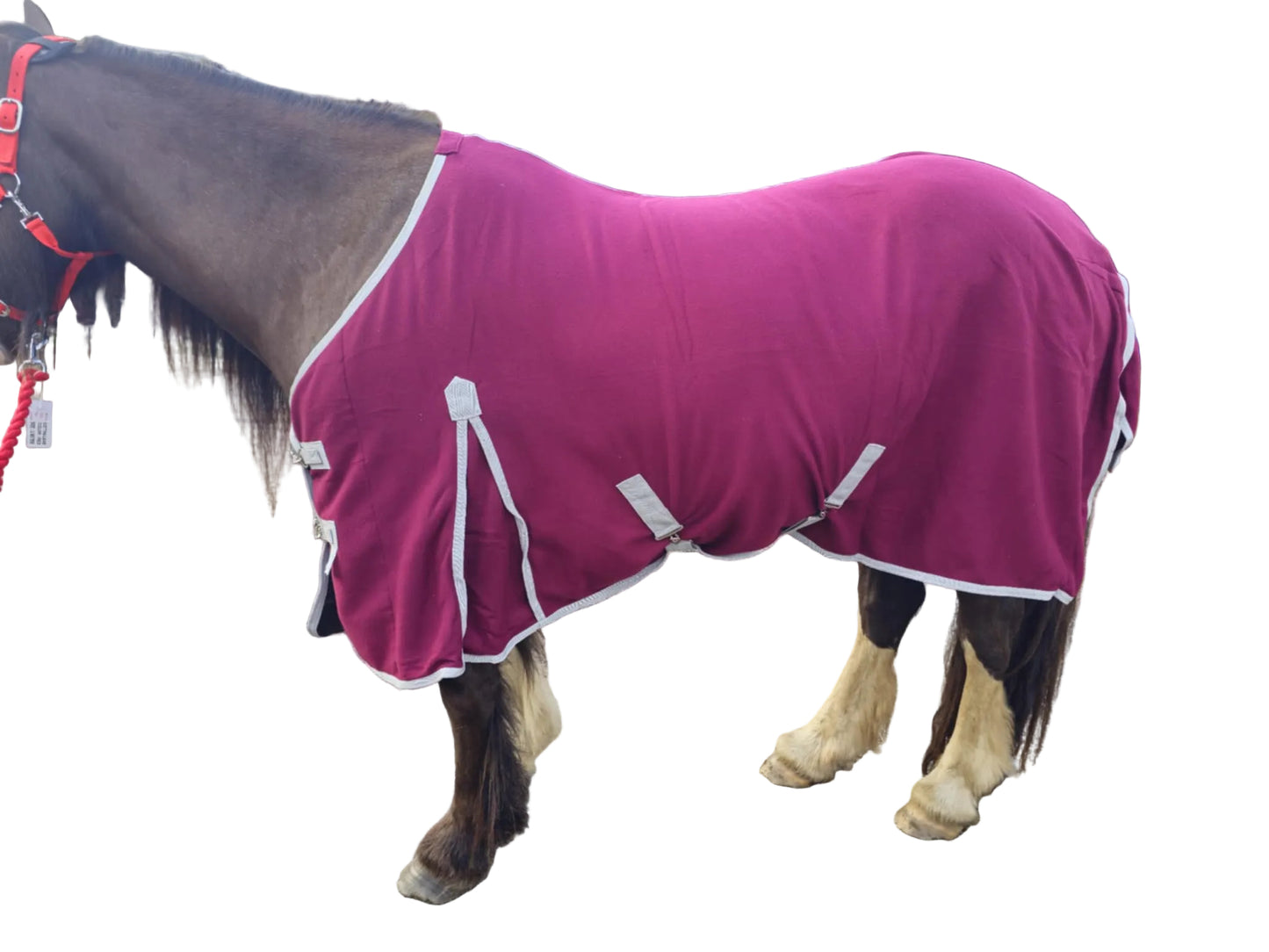 Fleece Cooler Rug Maroon Silver 111