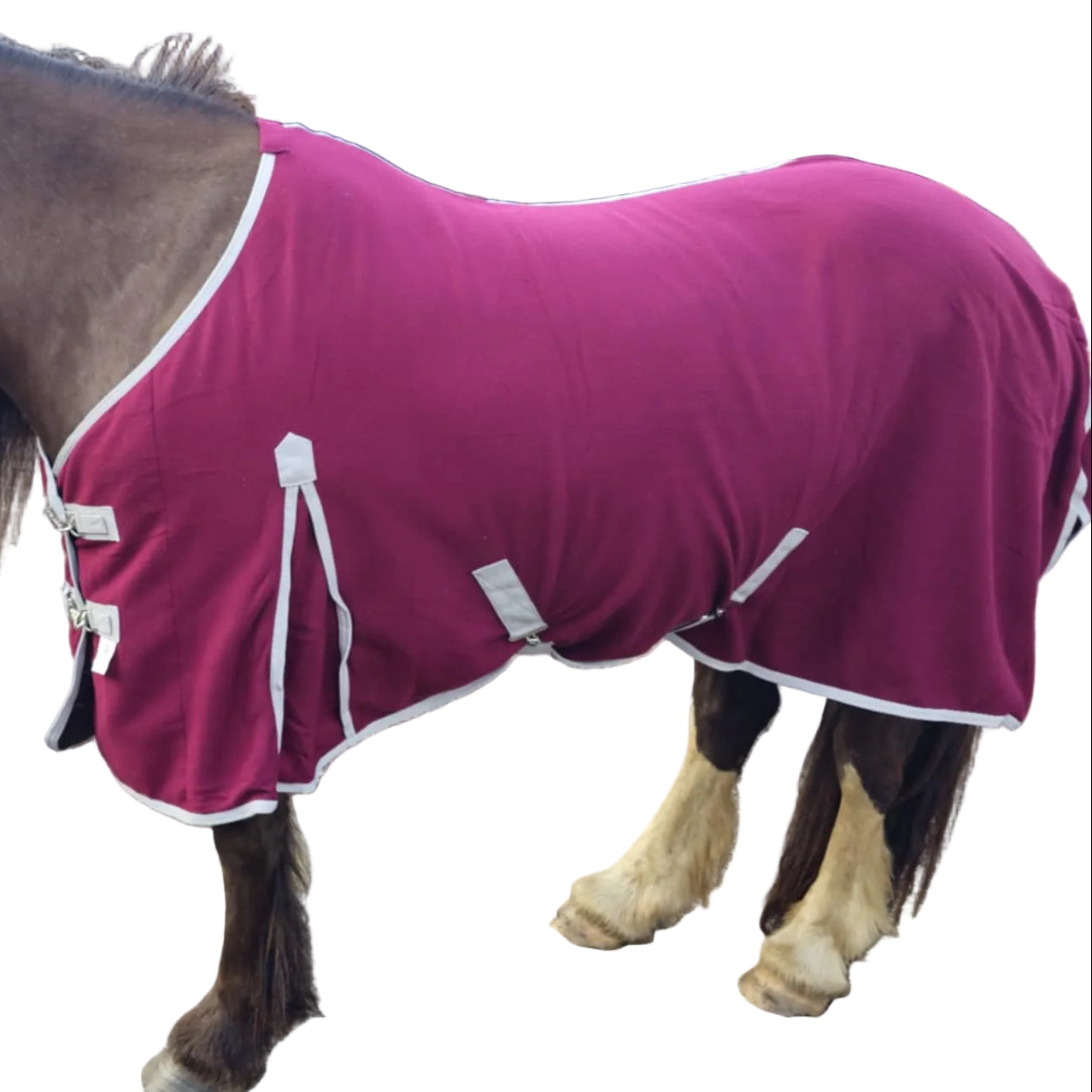 Fleece Cooler Rug Maroon Silver 111