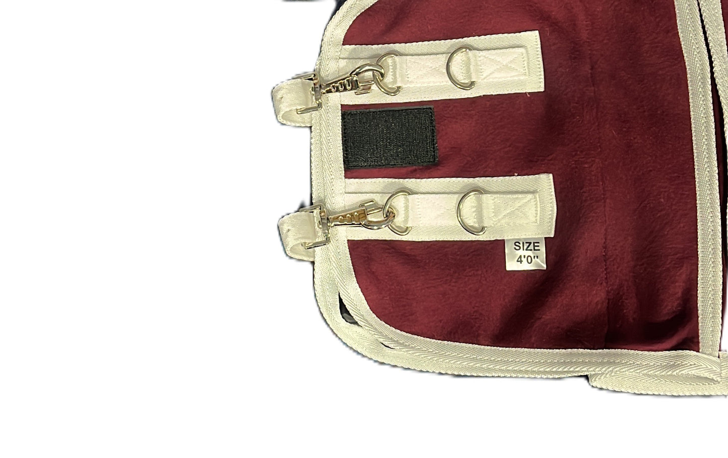 Horse 220 GSM Fleece Rug Taffeta Lining 4D Closure Cross Surcingle And Rubber Ring Maroon Silver