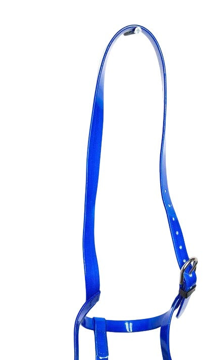 PVC Horse Driving Underhalter Soft Durable Headcollar Stainless Steel Blue Pony Cob Full