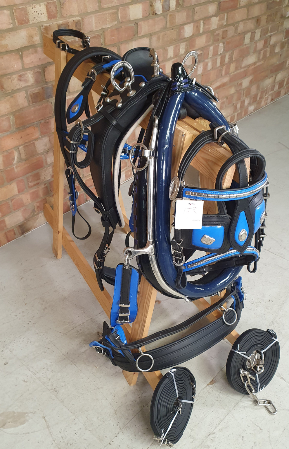Trade Breeching Harness Black and Blue Cob