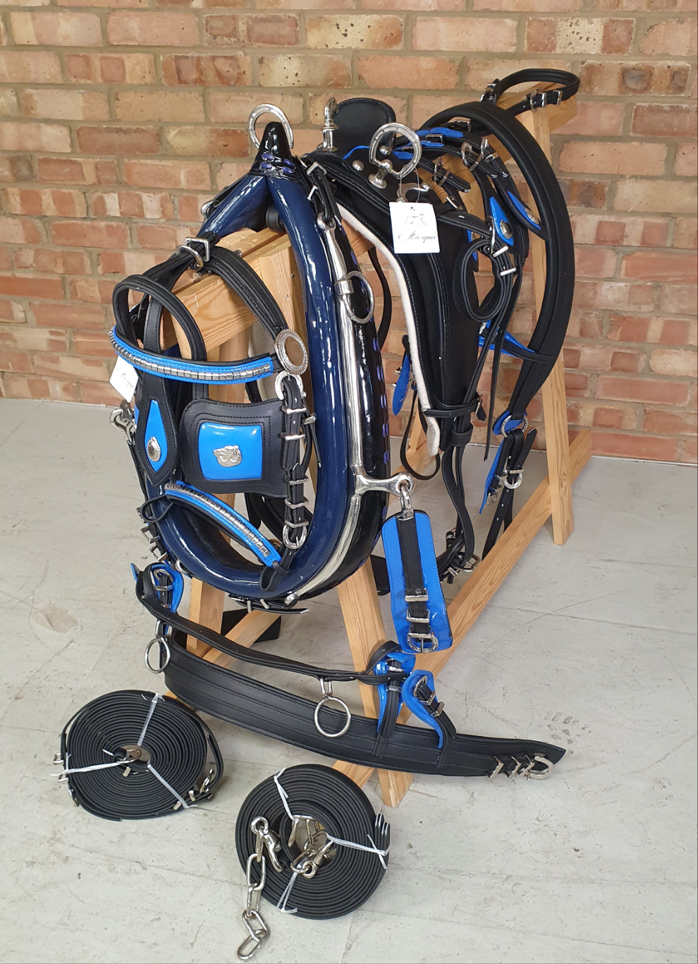 Trade Breeching Harness Black and Blue Cob