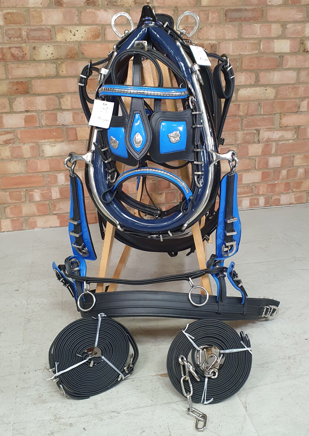 Trade Breeching Harness Black and Blue Cob