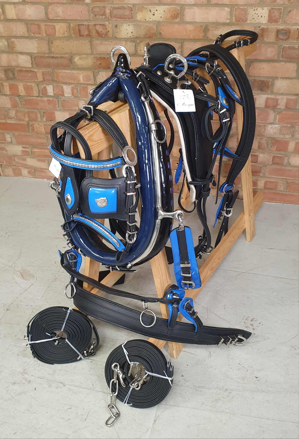 Trade Breeching Harness Black and Blue Cob