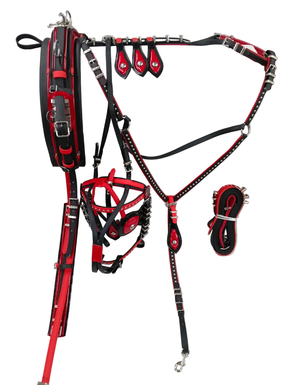 QuickHitch harness black and red Cob size