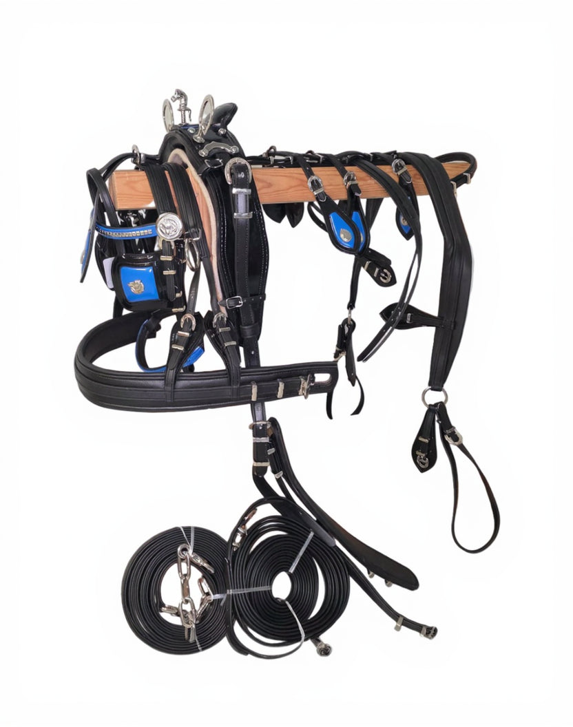LeatherTiedownDrivingHarnessBlackBlue