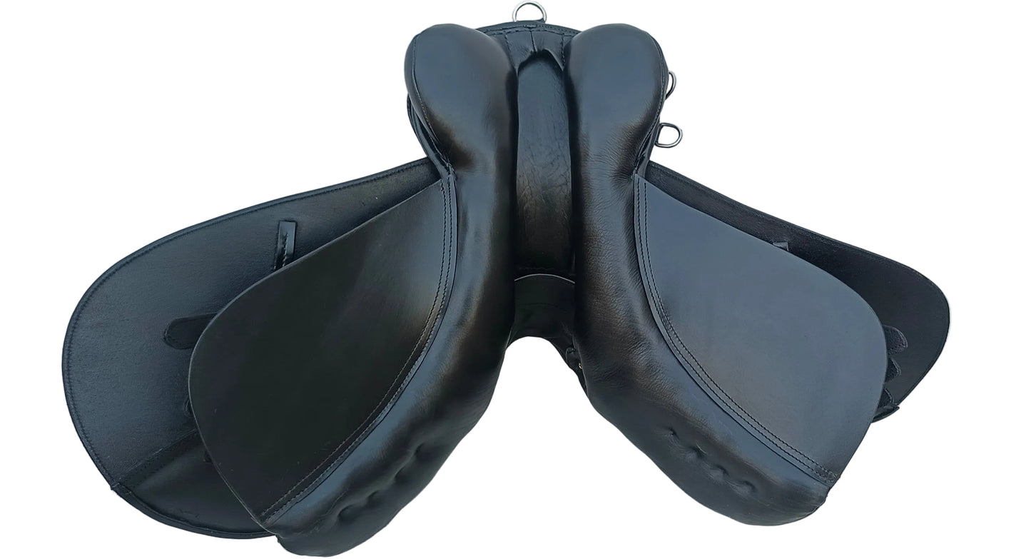 Leather Changeable Gullet Saddle With 5 Gullet Sets Black Size 14 16 and 17