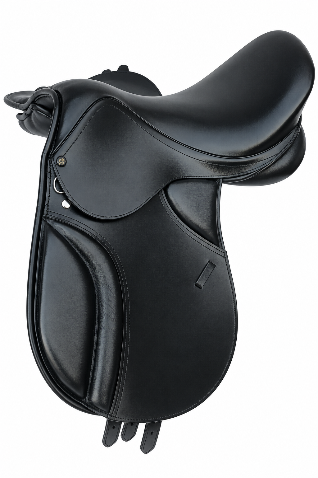 Leather_Draft_Horse_Treeless_Saddle_With_Matching_Girth_Softy_Black_18_Inc