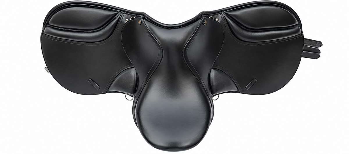 Leather_Draft_Horse_Treeless_Saddle_With_Matching_Girth_Softy_Black_18_Inc