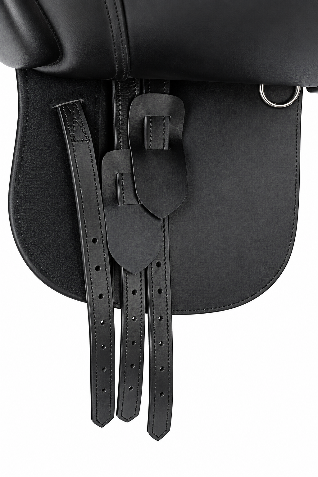 Leather Draft Horse Treeless Saddle With Matching Girth Softy Black 18 Inch