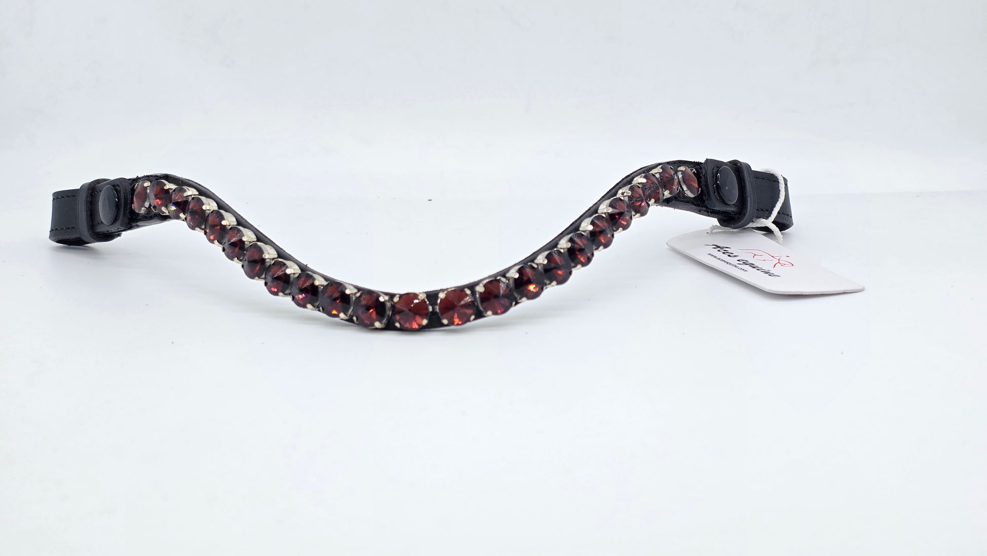 Leather Elegant Crystal Browband U Shape Horse Bridle Tack Premium Design Purple 
