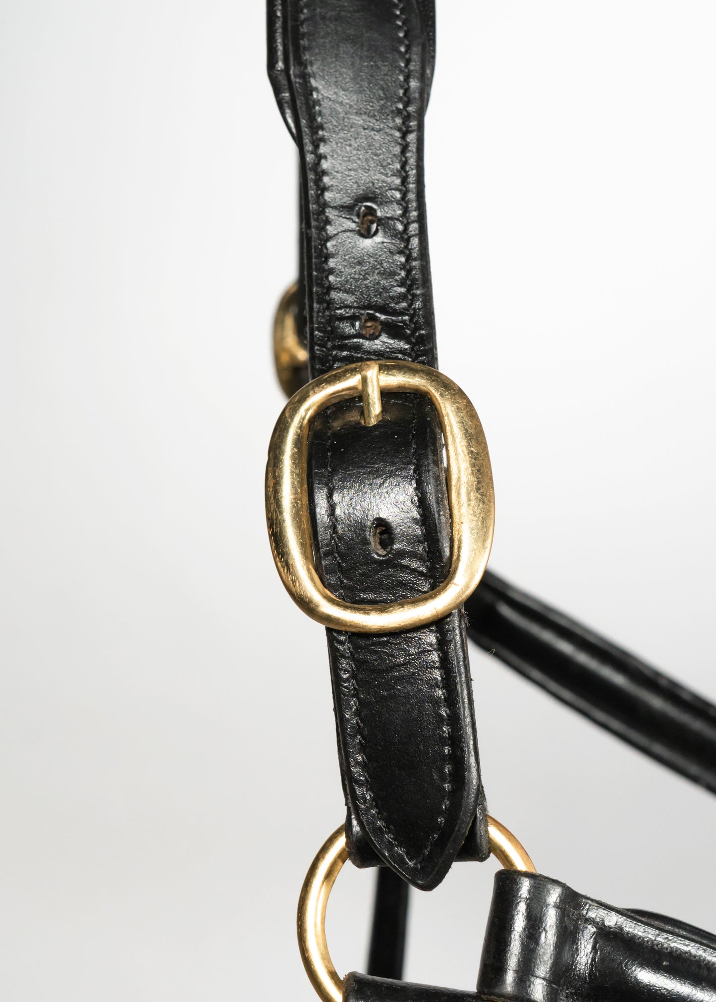 Leather Horse Headcollar Raised Padded Halter with Nickel Fittings Comfortable Black Pony Cob Full 
