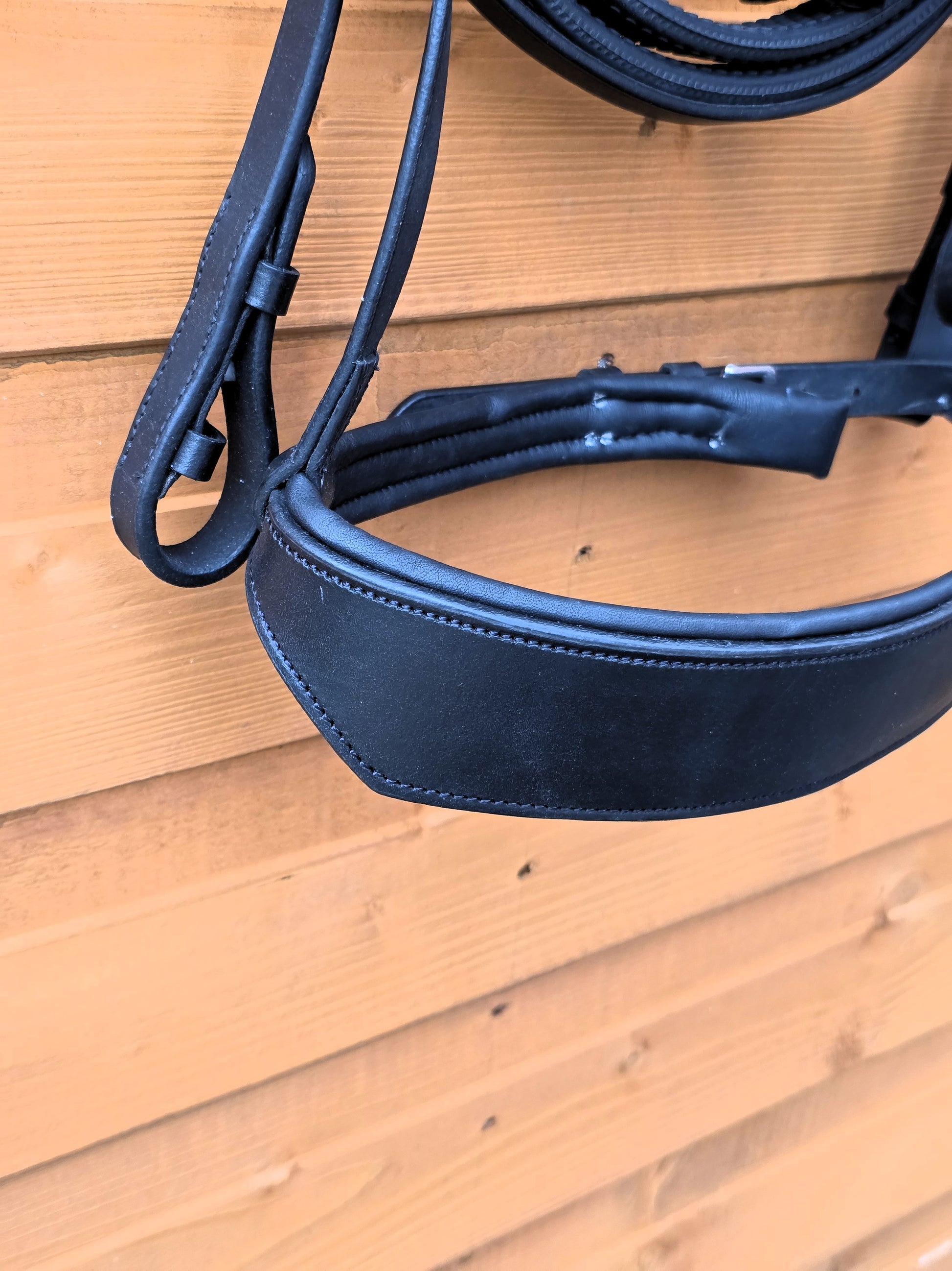 Leather Hunter Bridle Padded 2"Noseband 1" Browband with Rubber reins Show Quality