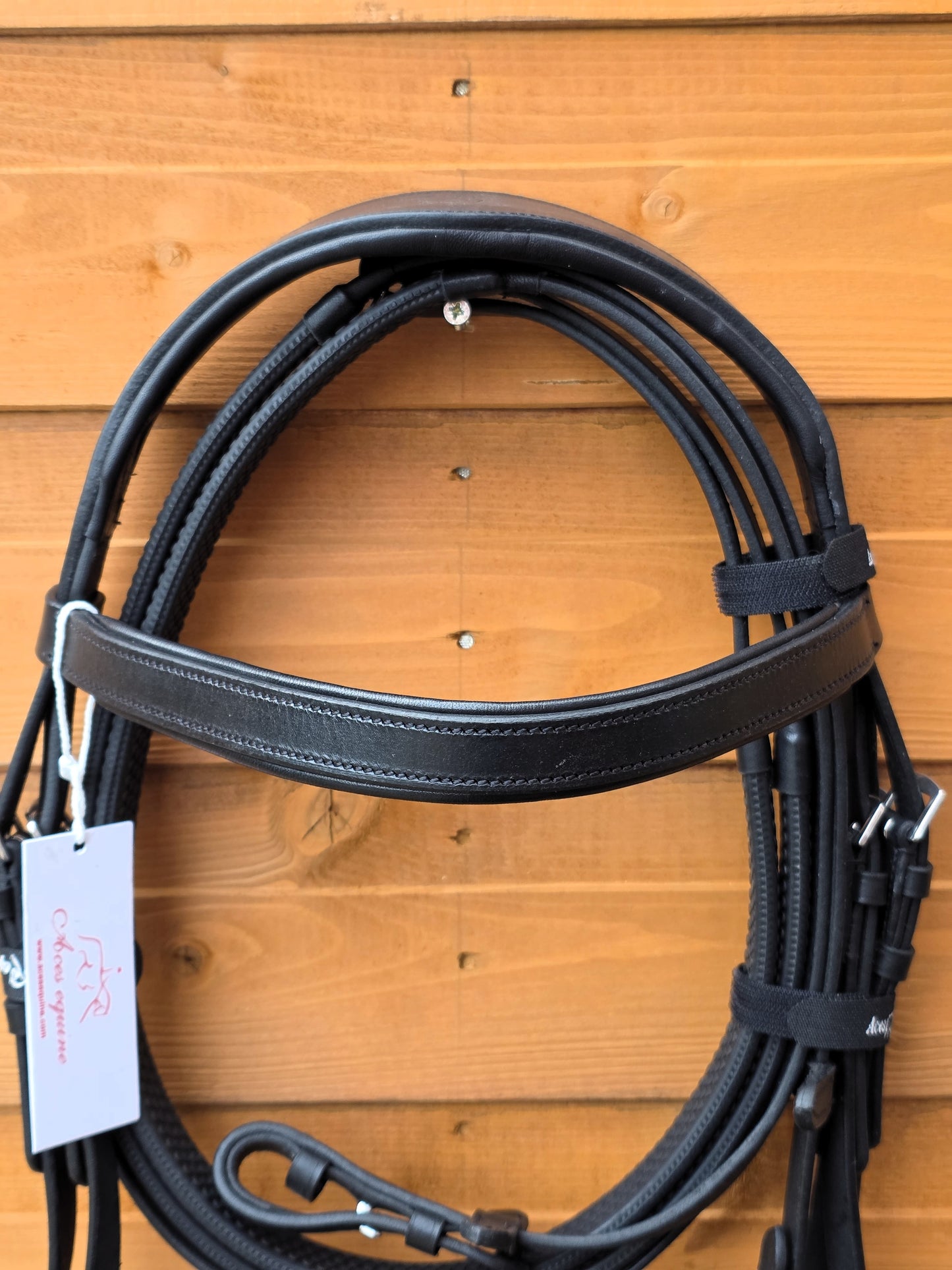 Leather Hunter Bridle Padded 2"Noseband 1" Browband with Rubber reins Show Quality