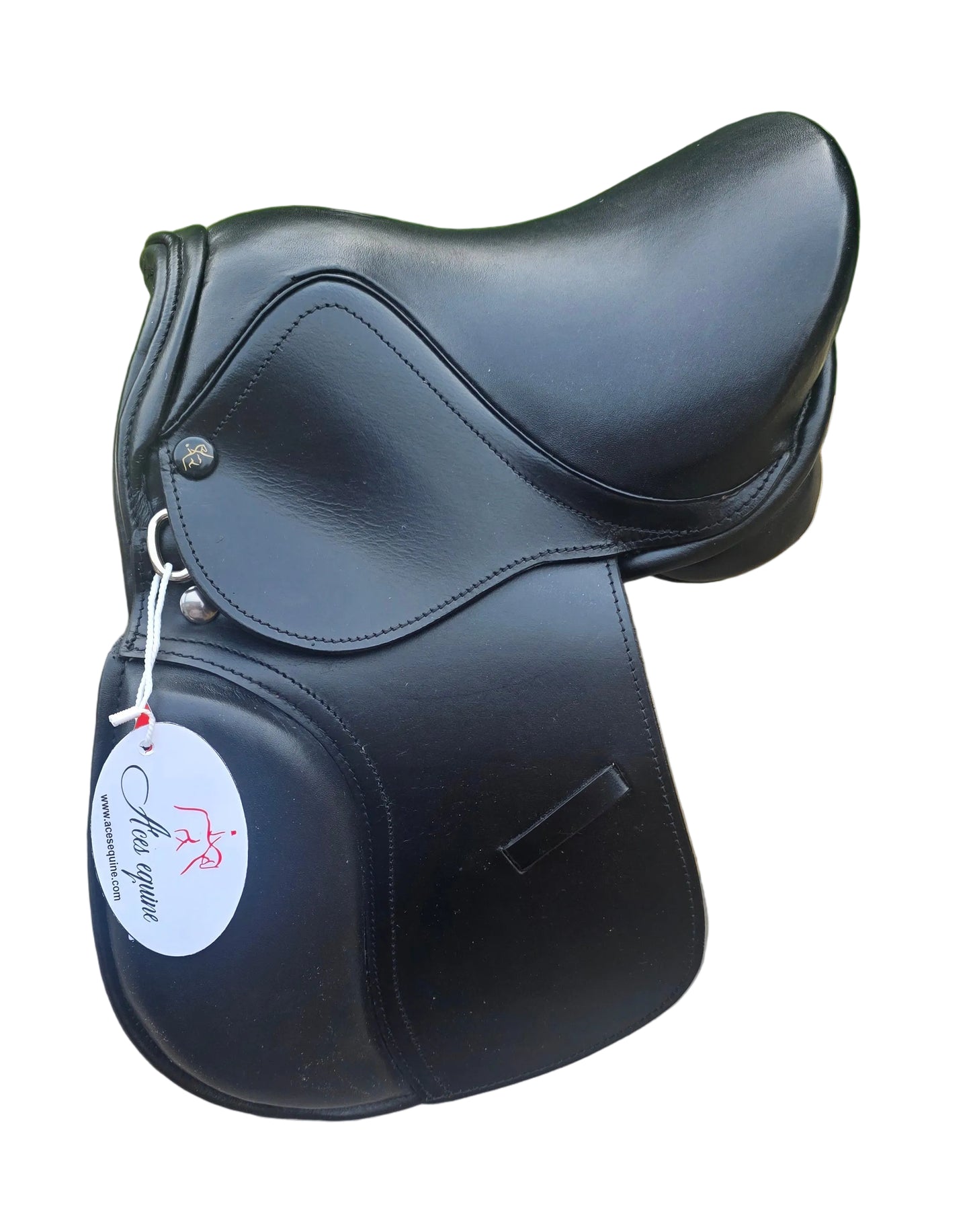 Leather Pony Saddle Comfortable Ergonomic Fit with Support Handle Black Size 13 Inch
