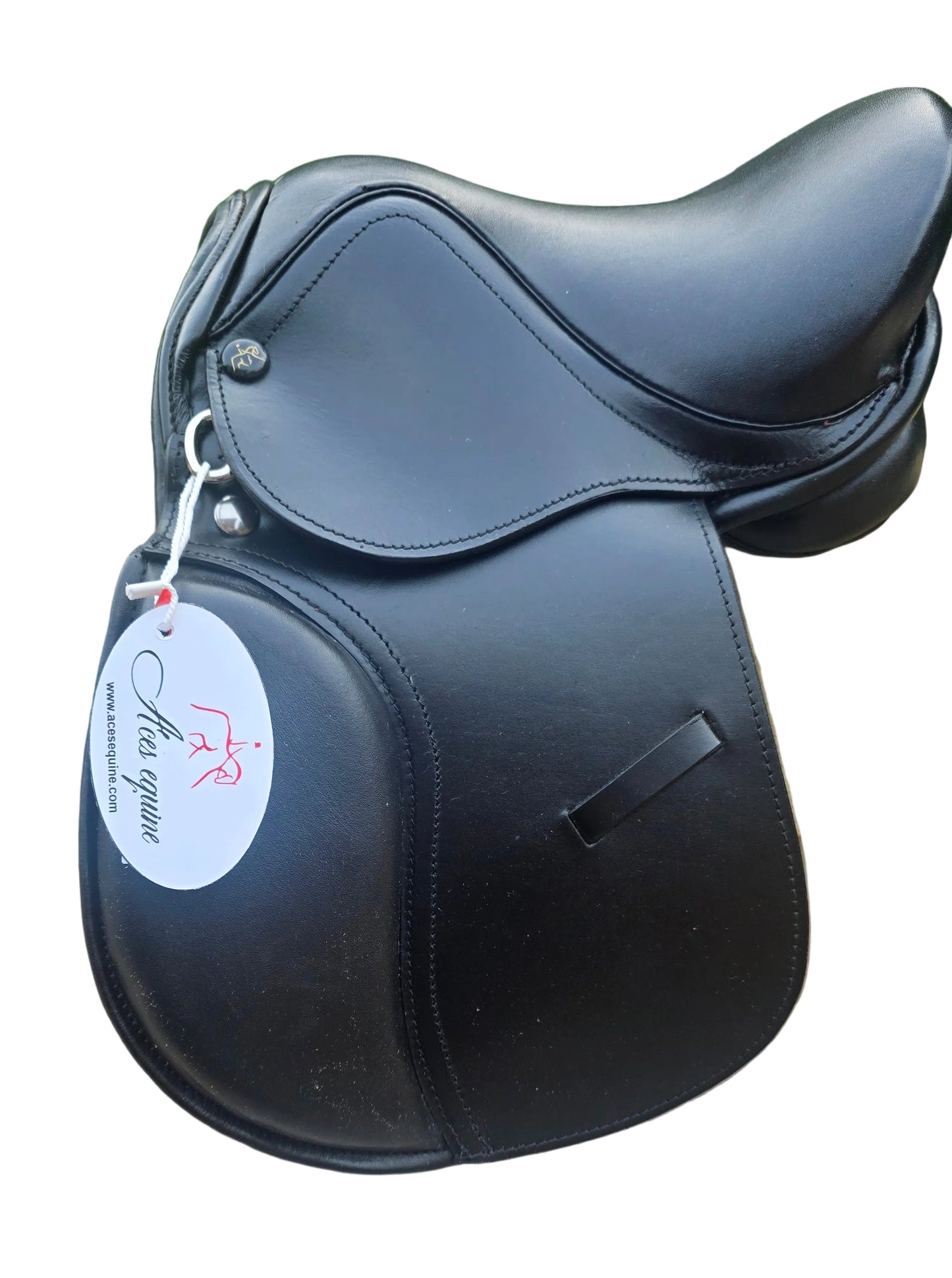 Leather Pony Saddle Comfortable Ergonomic Fit with Support Handle Black Size 13 Inch