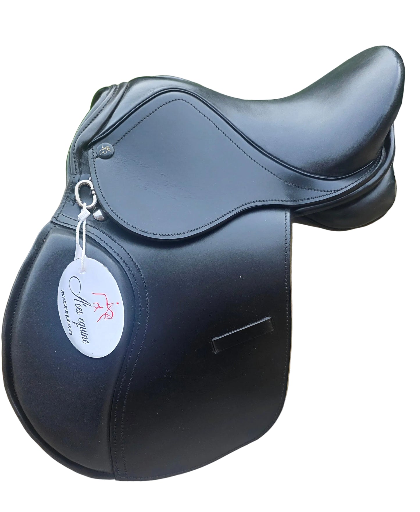 Leather Pony Saddle Comfortable Ergonomic Fit with Support Handle Black Size 13 Inch