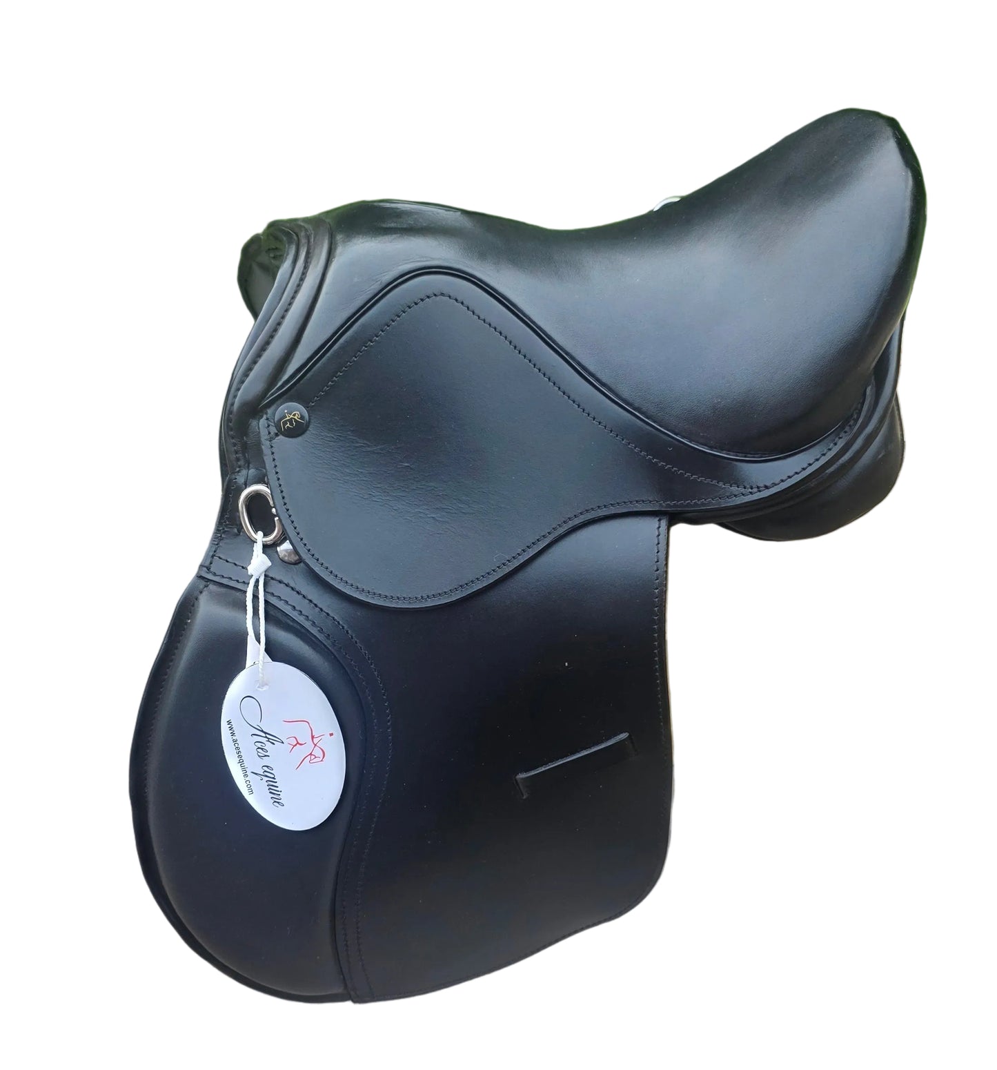 Leather Pony Saddle Comfortable Ergonomic Fit with Support Handle Black Size 13 Inch