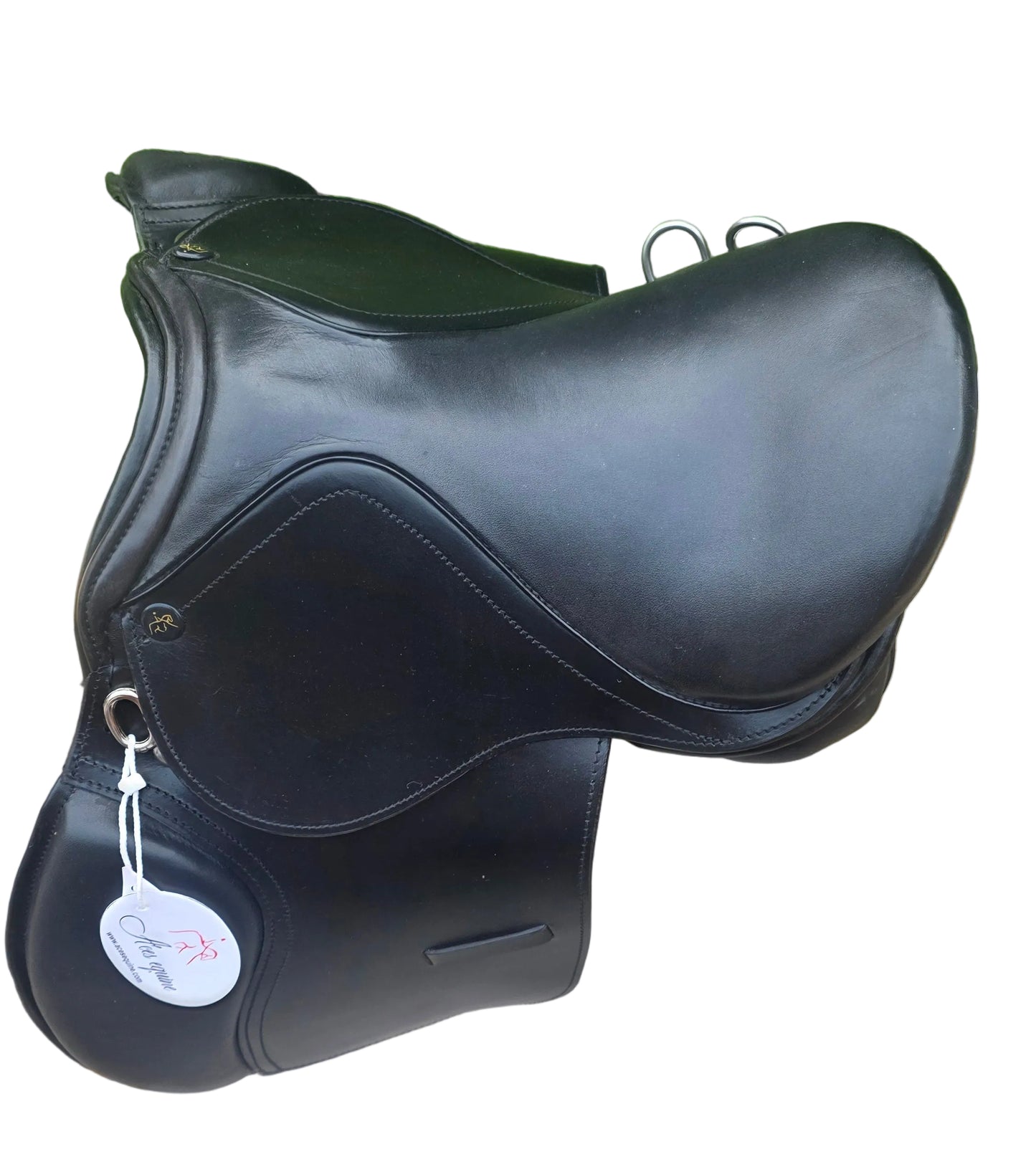 Leather Pony Saddle Comfortable Ergonomic Fit with Support Handle Black Size 13 Inch