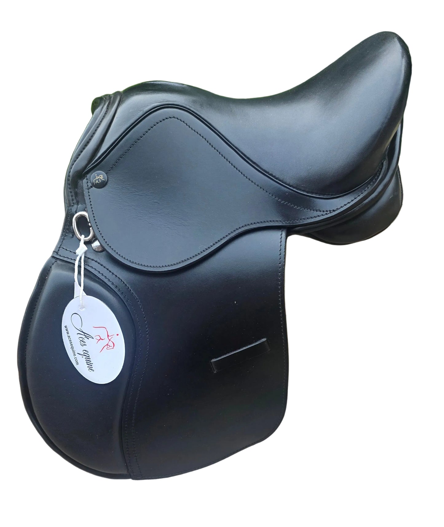 Leather Pony Saddle Comfortable Ergonomic Fit with Support Handle Black Size 13 Inch