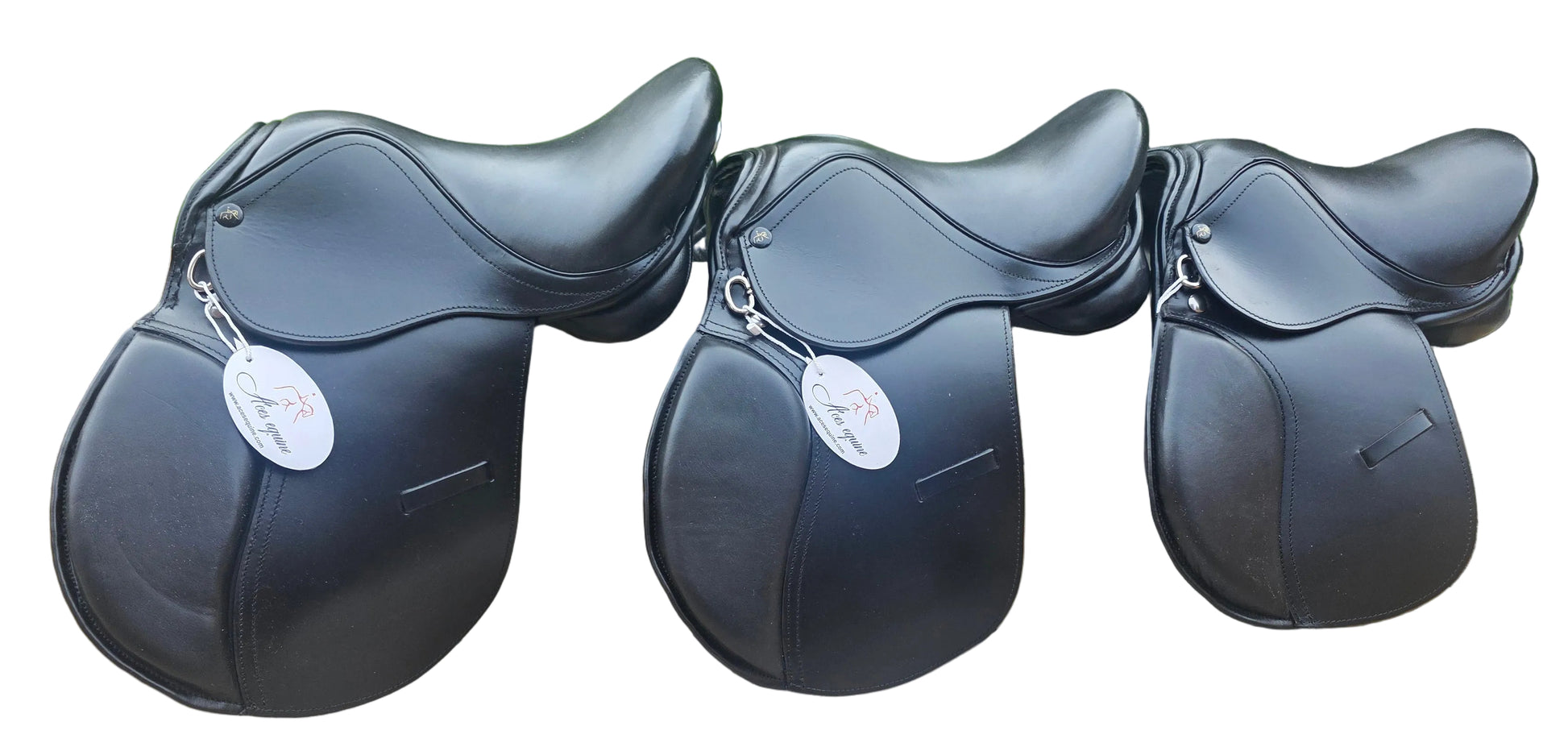Leather Pony Kids Saddle Soft Padded Seat with Safety Handle Black
