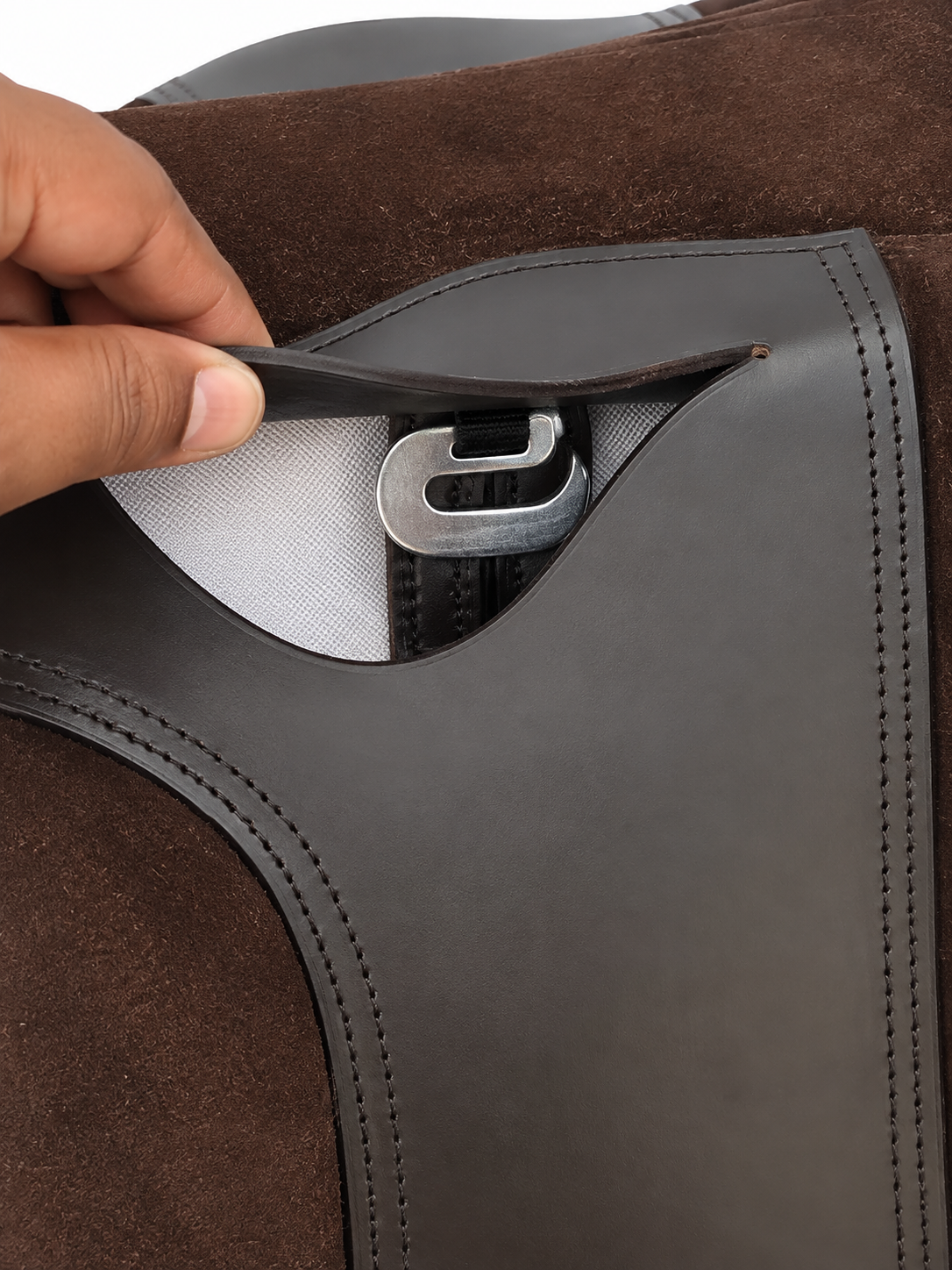 Leather Pony Saddle Riding Pad with Suede Seat And Girth Brown 12 and 14 Inch