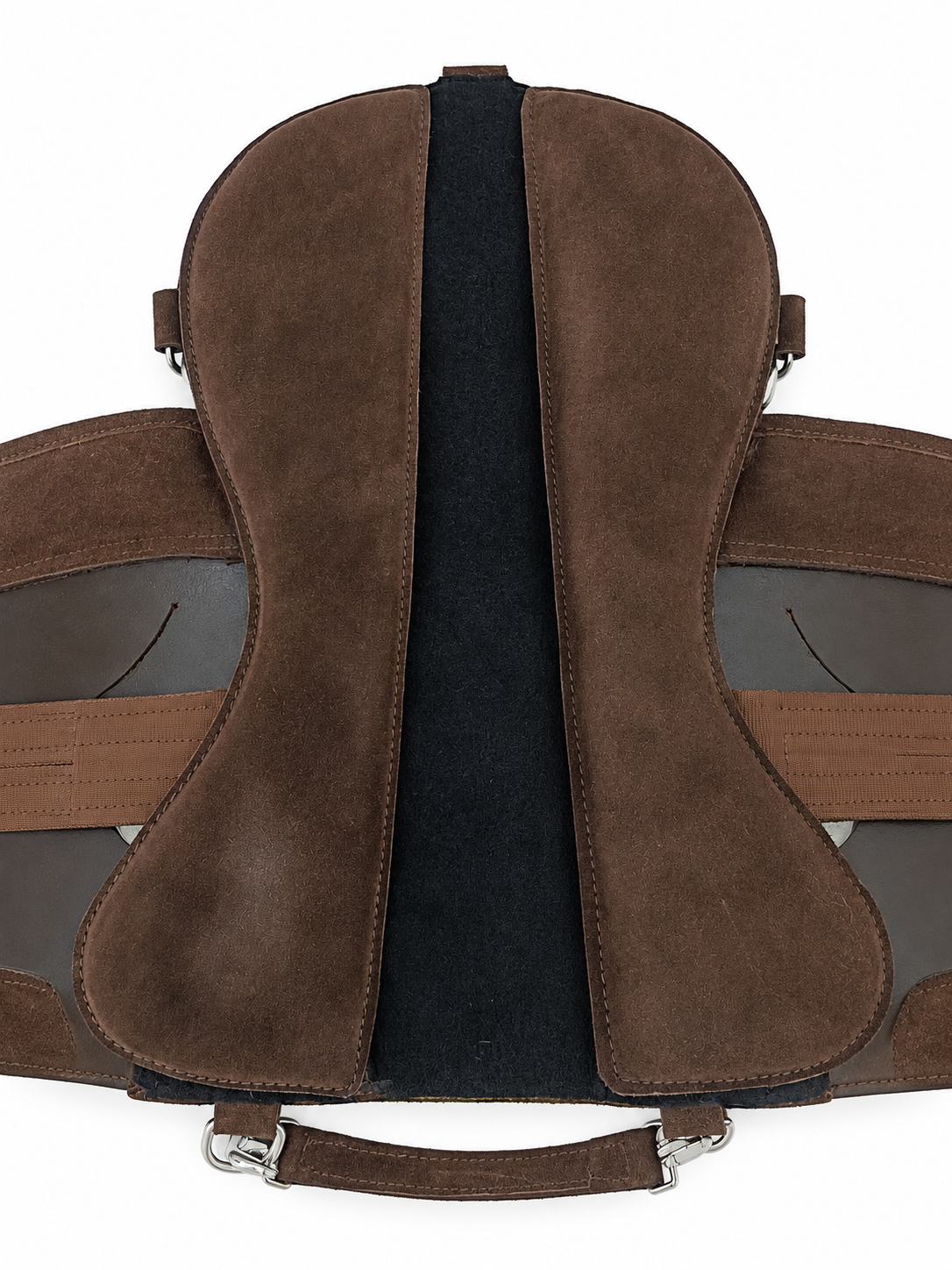 Leather Pony Saddle Riding Pad with Suede Seat And Girth Brown 12 and 14 Inch