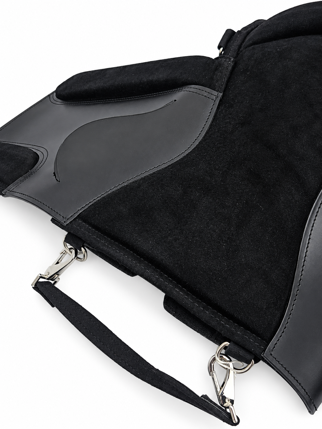 Leather Pony Suede Saddle Riding Pad with Girth Black 12 and 14 Inch