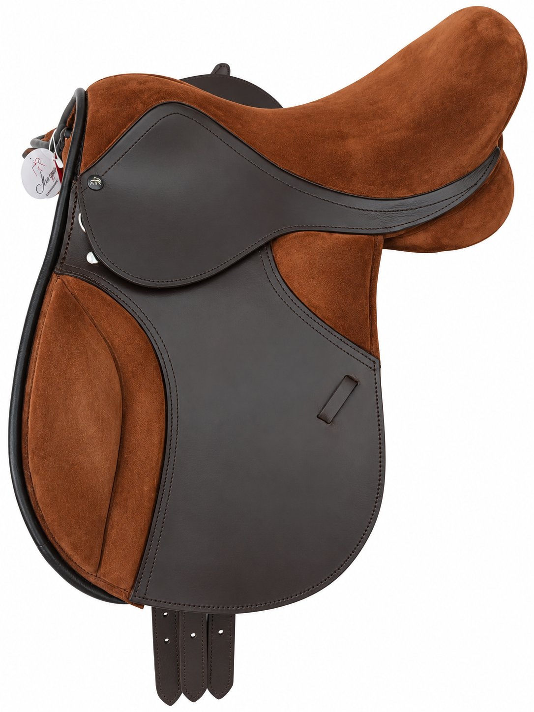 Leather Treeless Draft Horse Saddle with Matching Girth Suede Brown 18 Inch
