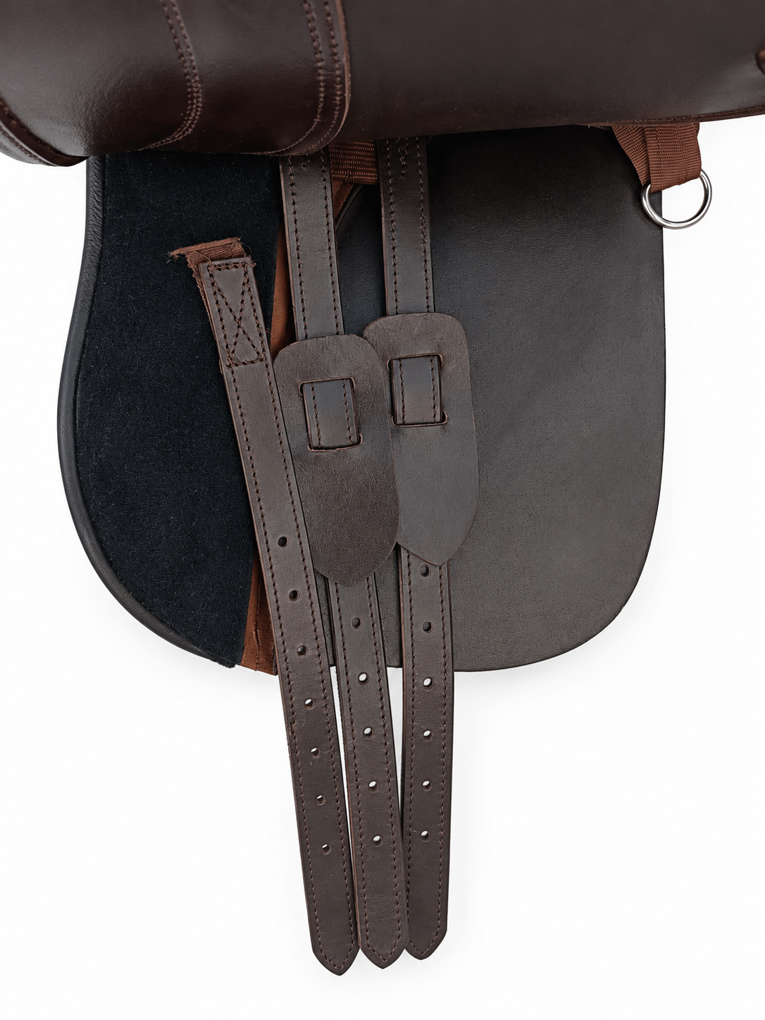 Leather Treeless Draft Horse Saddle with Matching Girth Suede Brown 18 Inch