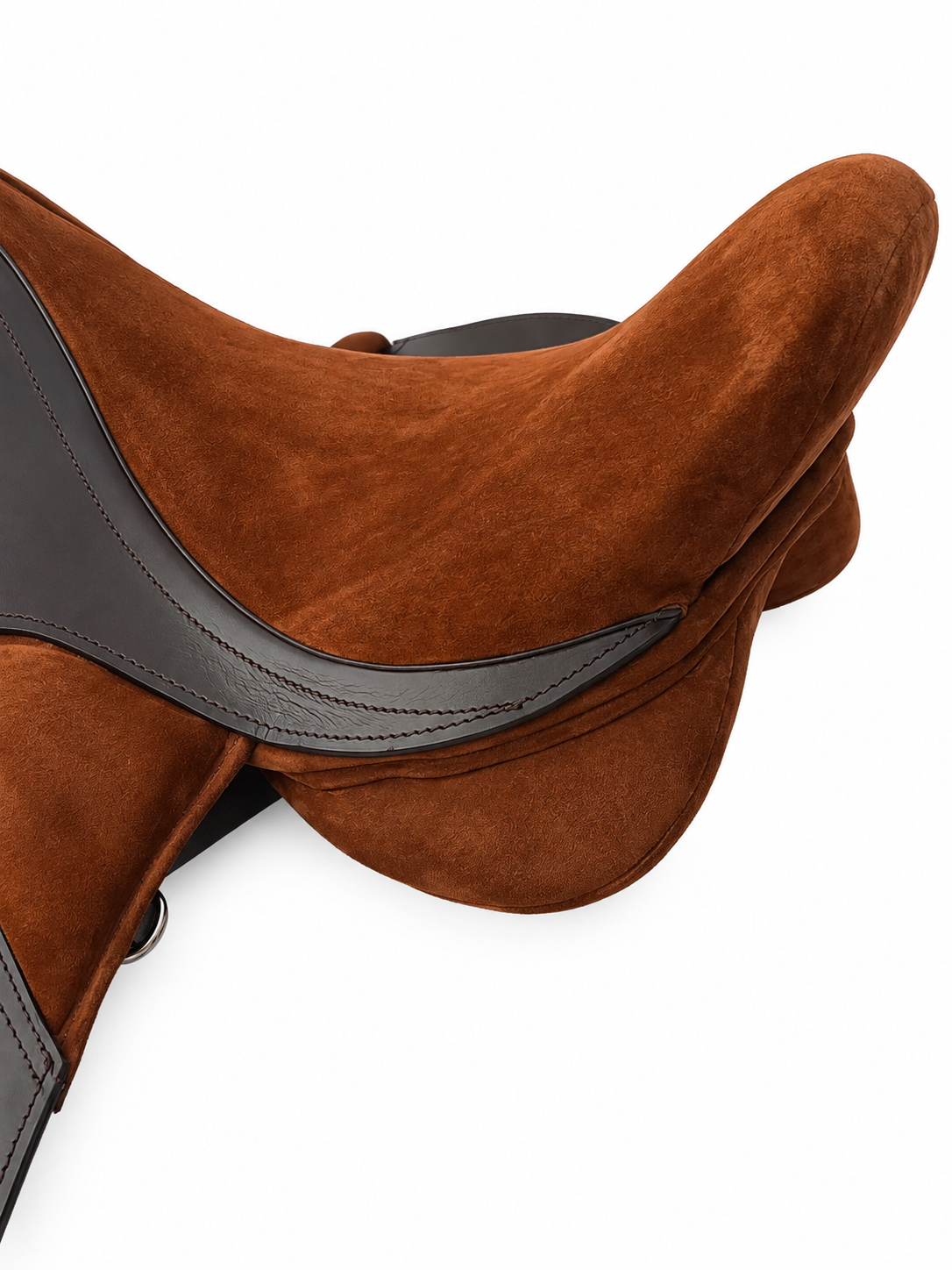 Leather Treeless Draft Horse Saddle with Matching Girth Suede Brown 18 Inch