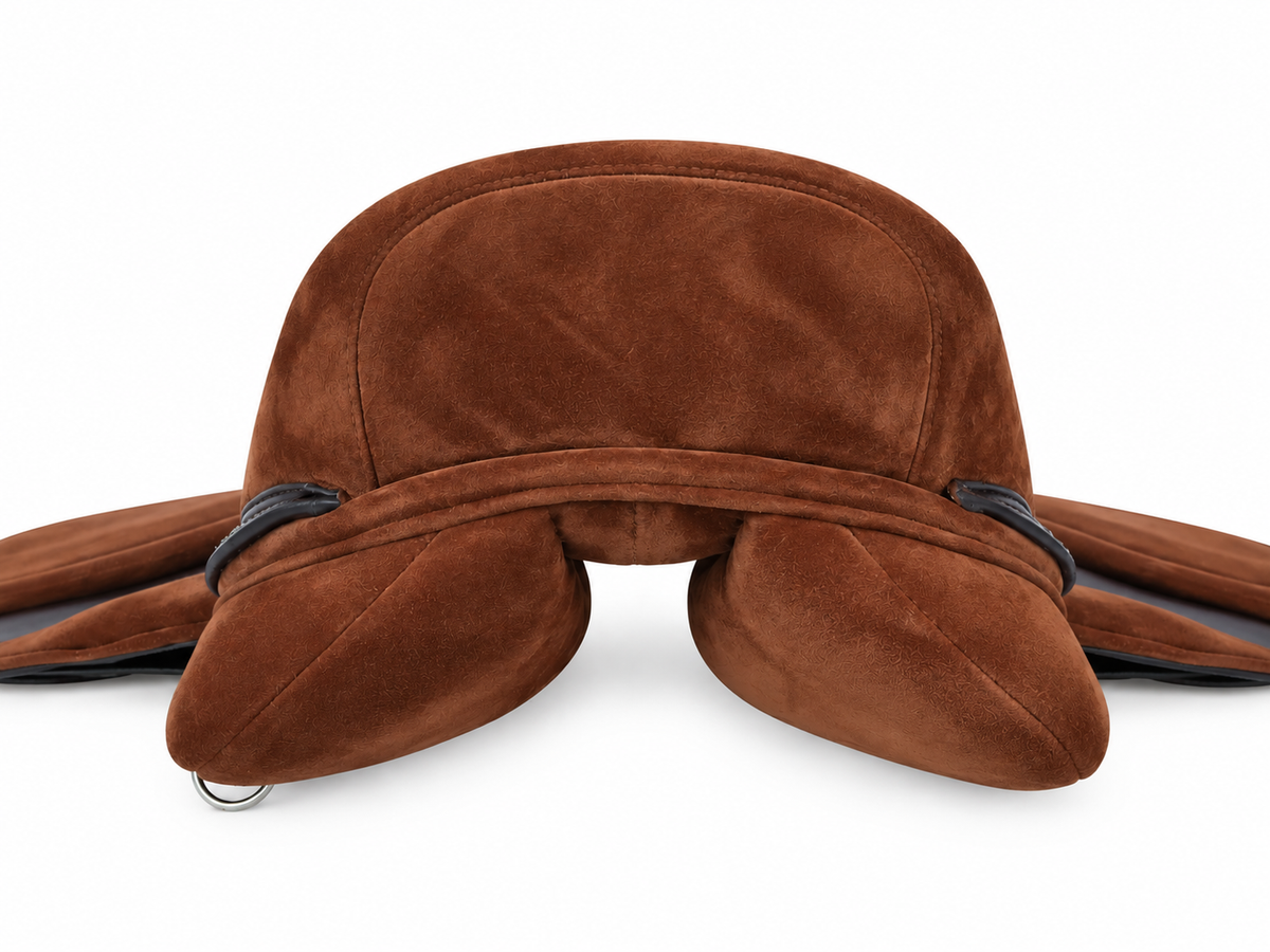 Leather Treeless Draft Horse Saddle with Matching Girth Suede Brown 18 Inch