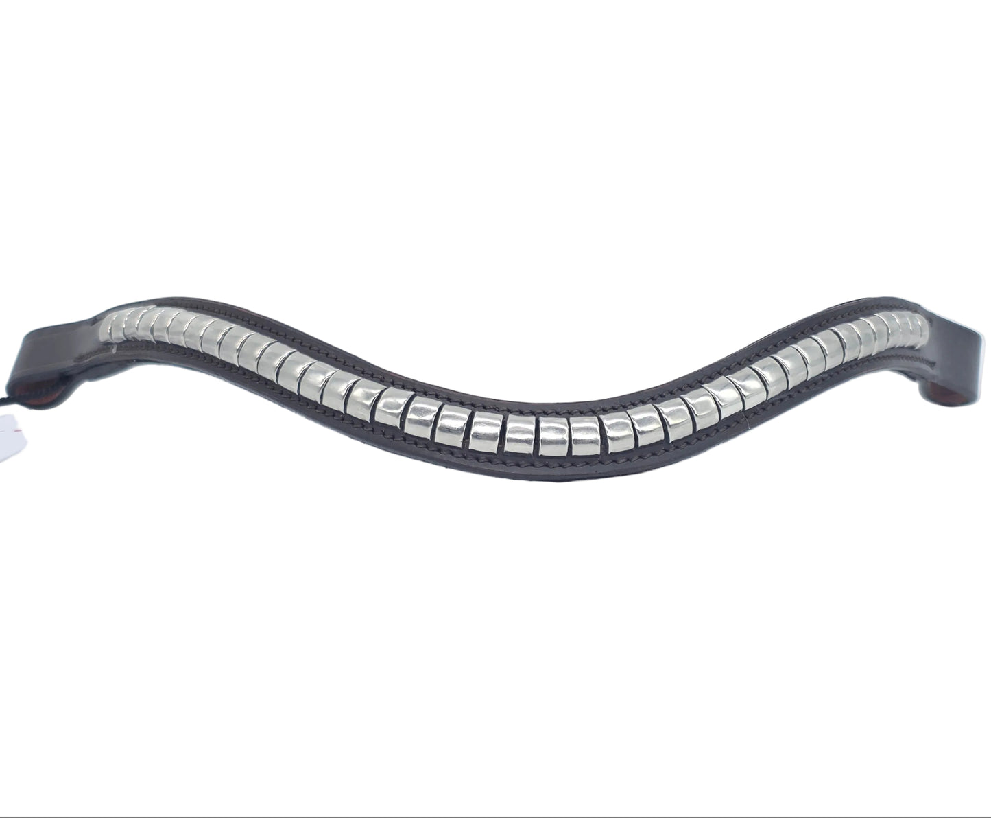 Leather Wave Clincher Browband Stainless Steel Studded Bridle English Browband