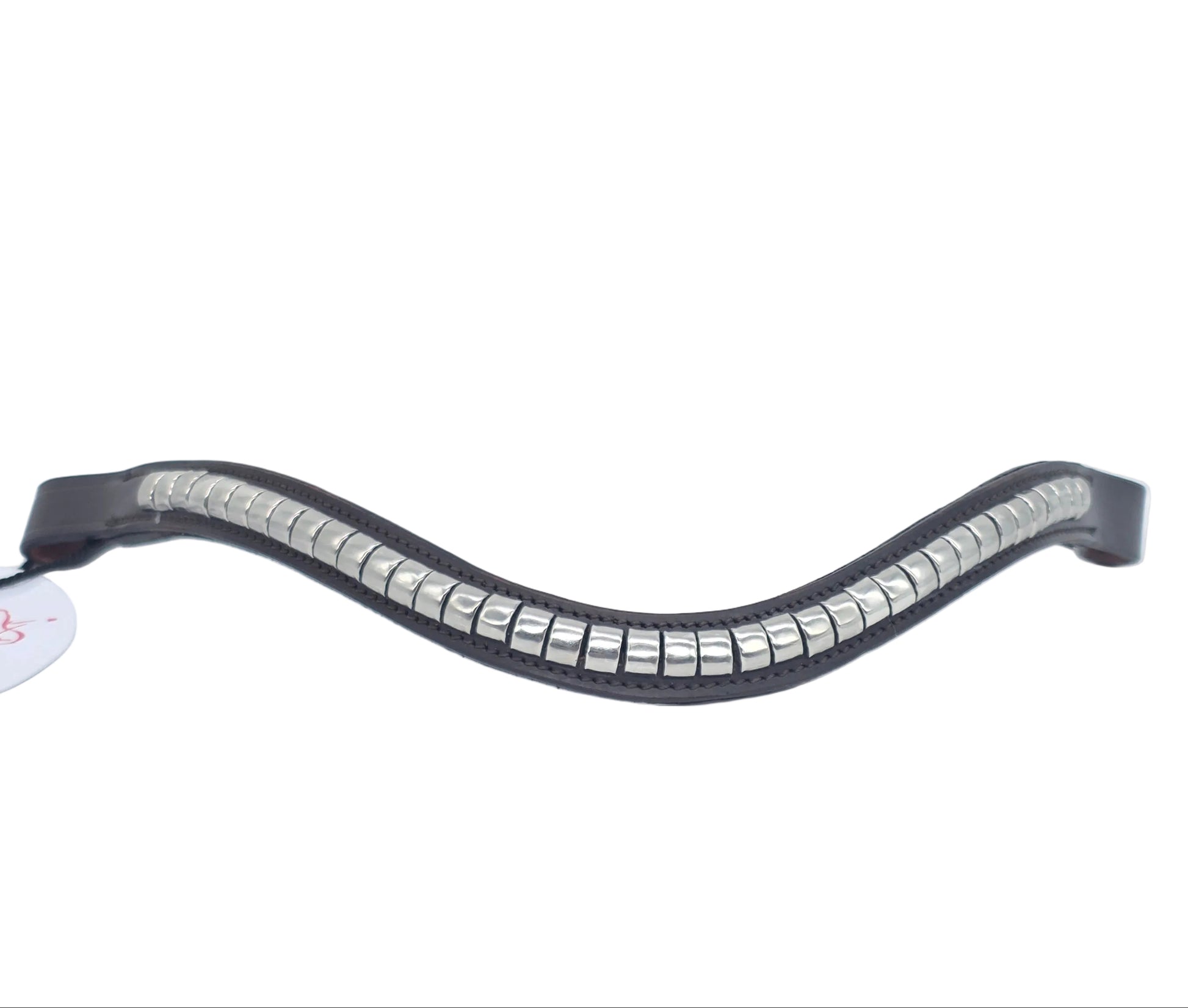 Leather Wave Clincher Browband Stainless Steel Studded Bridle English Browband