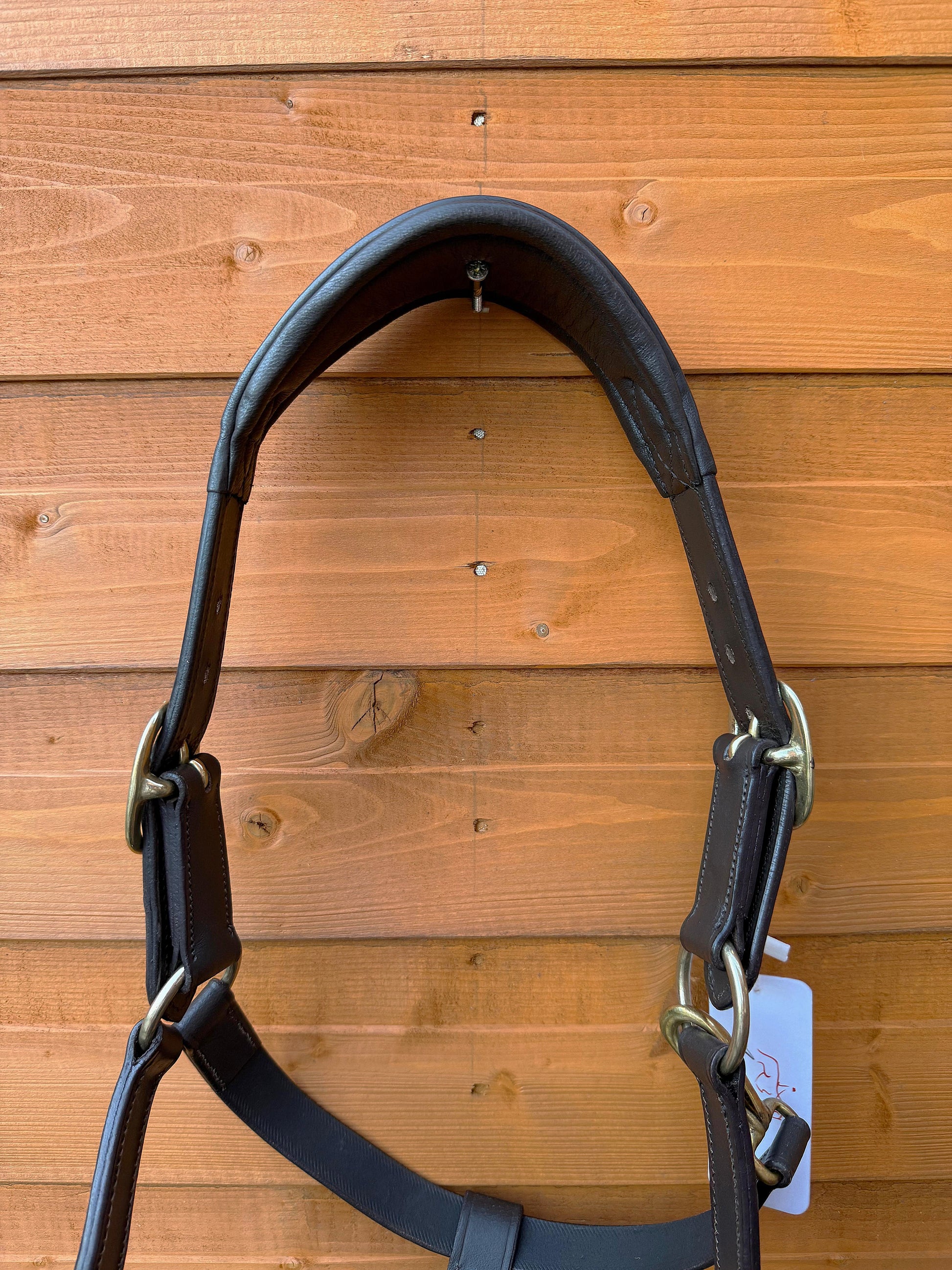 Luxury Handcrafted Leather Horse Halter Headcollar Anatomical Design with Solid Brass Accents And Soft Padding Brown Color 1
