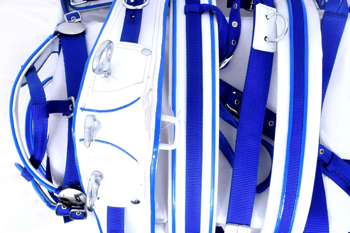Nylon Driving Harness Set Blue White Size Full Cob Pony Shetland Mini Shetland and Miniature
