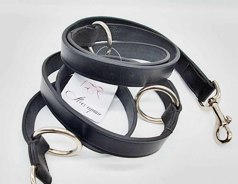 LEATHER DOG TRAINING LEAD POLICE STYLE 1/2 HALF INCH WIDE