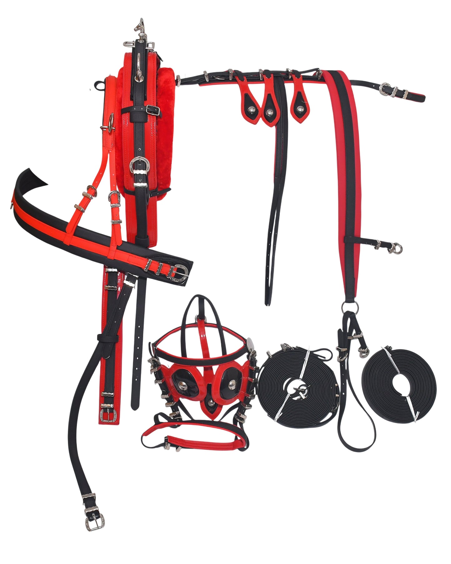 PVC Breaching Tiedown Driving Harness Black and Red